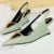 Patent Leather High Heels Wedges Shoes Lady Pumps Pointed Toe Hollow Back Strap 6.5 Cm Sandals White Heels Shoes