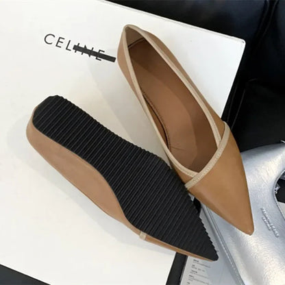 Designer Pointed Toe Pumps Autumn Comfort Soft Leather Wedge Shoes Shoes Office Flats Loafers