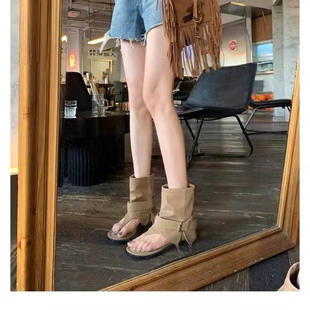Style Open Clip Toe Ankle Boots Sandals Short Booties Designer Wedges High Heels Shoes