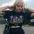 90s Harajuku Printed T-shirt Short Sleeved Tight Top ’s Y2k Street Wear Black Exposed Navel Top