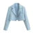 Autumn Notched Collar Open Stitching Blazer Full Sleeve High Waist Short Suit Cool Girl Coat Outwear