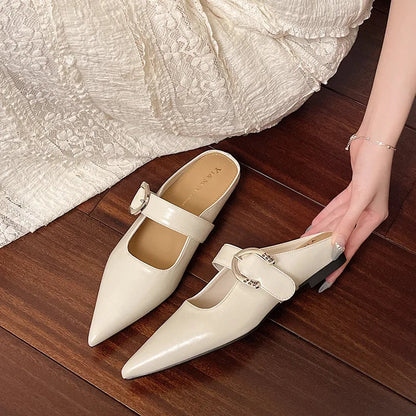 New French Style Low Heel Square Mary Jane Shoes Shoes Slippers Retro Fashionable Small Leather Shoes