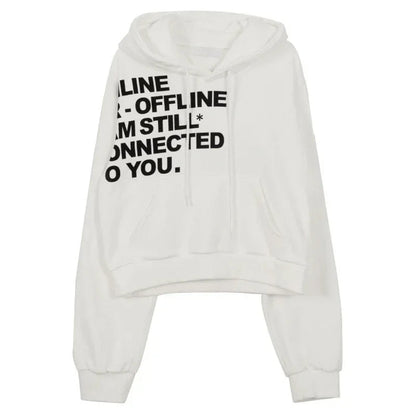 Letter Printed Loose Longsleeved Sweatshirt Winter New Korean All Match Hooded Hoodie