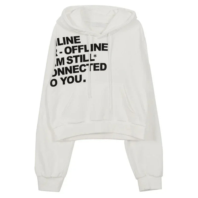 Letter Printed Loose Longsleeved Sweatshirt Winter New Korean All Match Hooded Hoodie