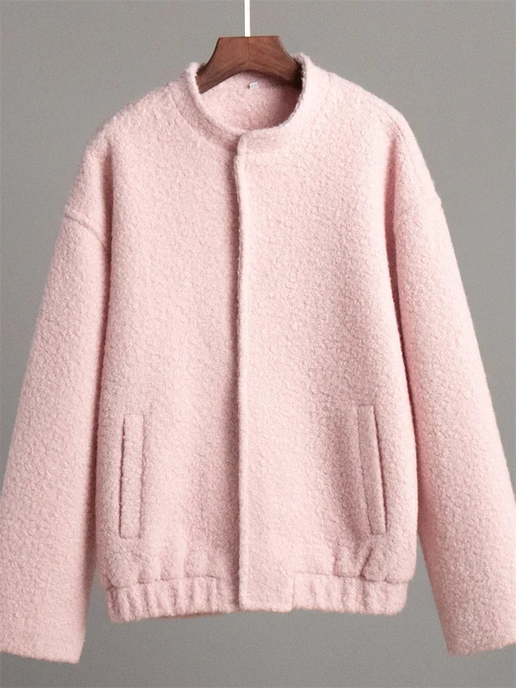 Winter Sweater Jackets for Long Sleeve Loose Patchwork Cardigan Coat Female Outwear