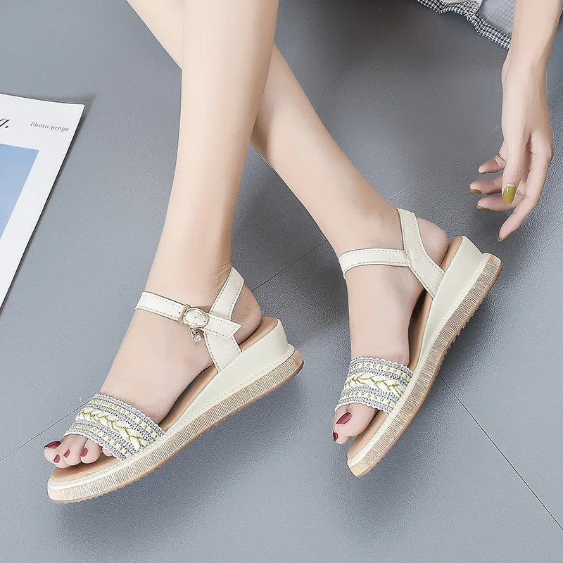 Size 31 32 33 Wedge Sandals Open Toe Shoes New Large Size 4144 Platform Open Toe Shoes