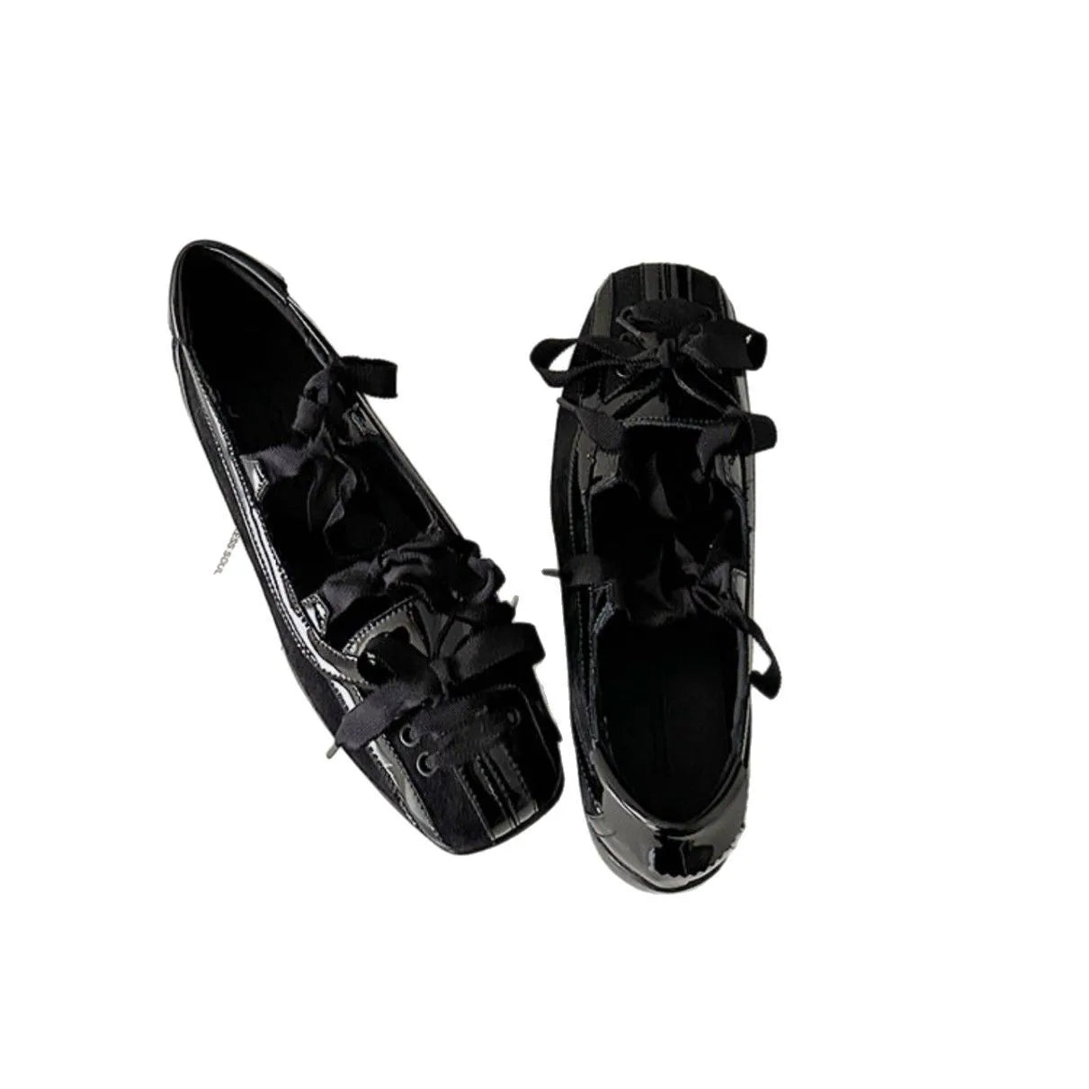 Square Head Bow Shallow Mouth Ballet Shoes Onepedal Flat Mary Jane Single Shoes