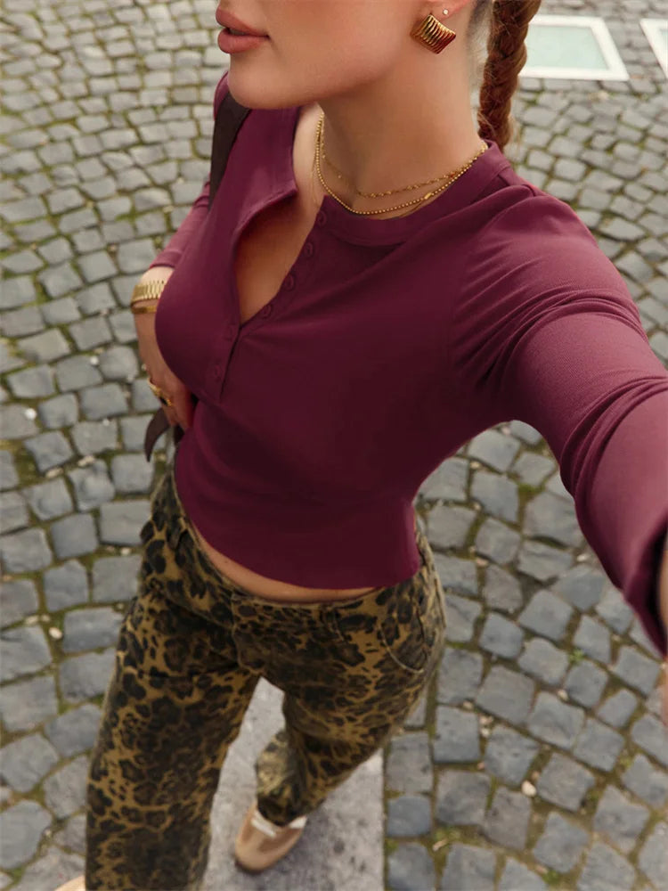 Spring Patchwork T-shirt Pullover for Long Sleeve High Waist Inner Slim Y2k Top Clothes Female Tee Top