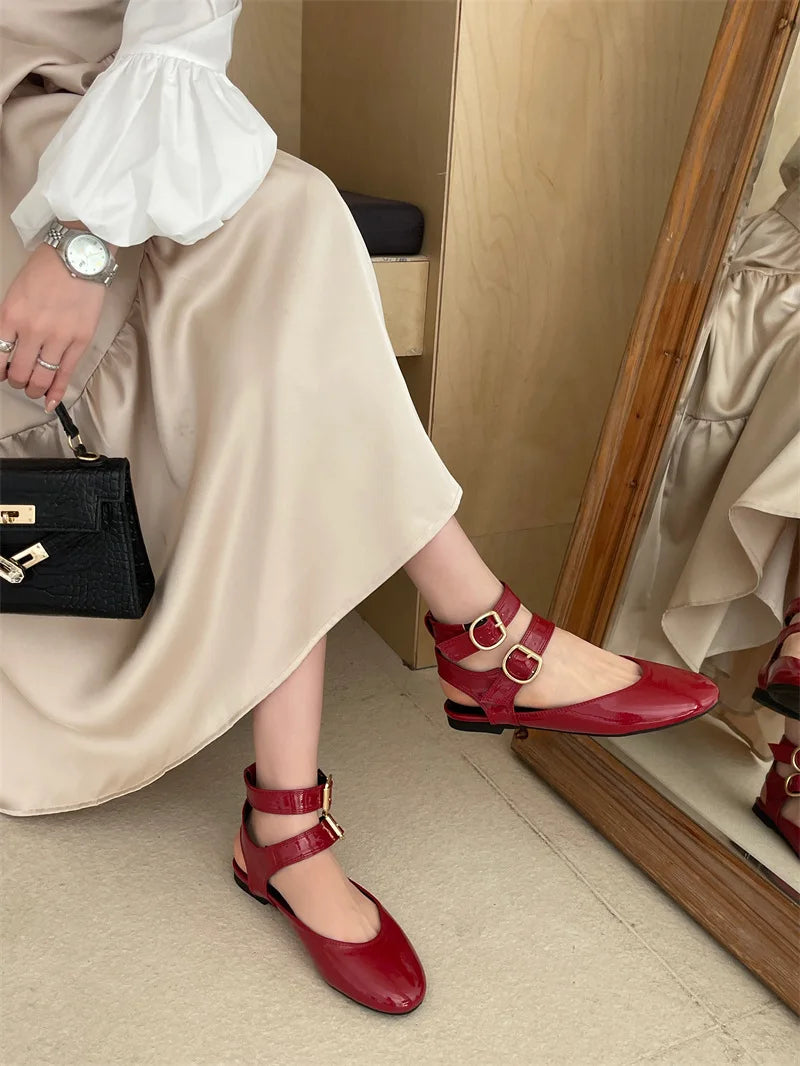 Comfort Shoes for Large Size Beige Heeled Sandals Summer Big Black Closed New Flat Low Rubber Rome Back