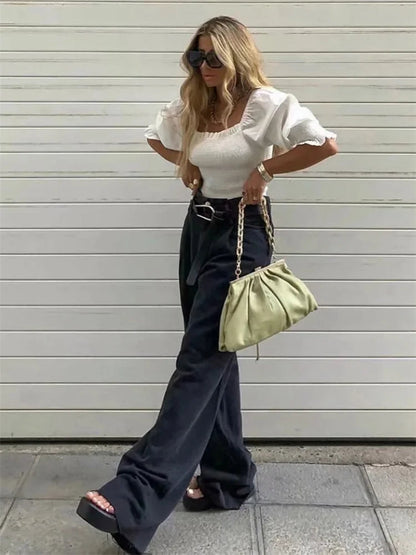 Jeans Bottom Straight Leg Baggy Jeans Fall Boyfriend Long Trousers High Waist Denim Pants