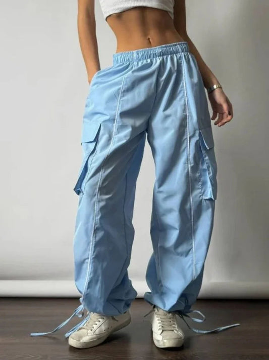 Y2k Aesthetic Cargo Pants American Retro Harajuku Baggy Trousers Oversized Sweatpants