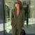 Coat Pant Sets Woman Lapel Long Sleeve Single Breasted Blazer Wide Leg Pants 2 Piece Set for Loose Outfits