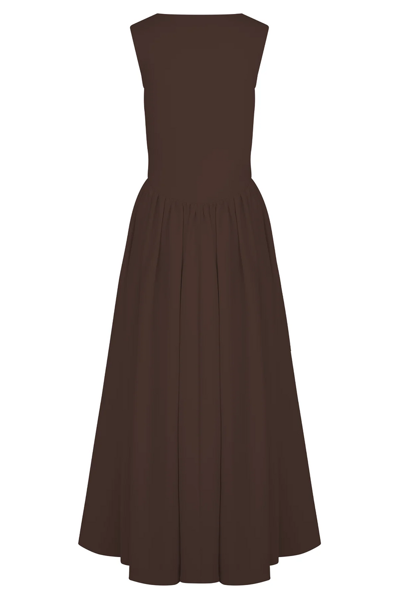 Sharon Midi Dress - Cacao Brown