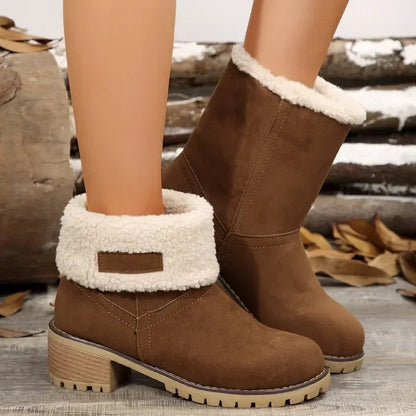 Slip-on Round Toe Plush Warm Comfortable Chunky Snow Boot
