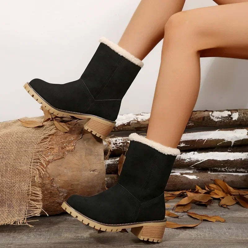 Slip-on Round Toe Plush Warm Comfortable Chunky Snow Boot