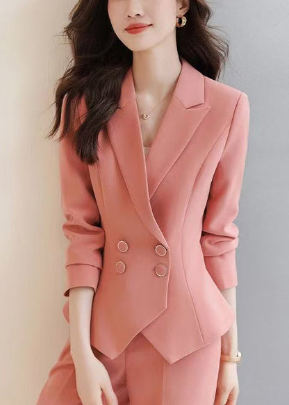 Silm Fit Brick Red Double Breast Formal Coat Spring Yj031