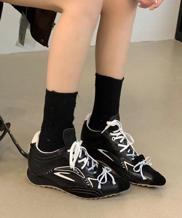 Silver Faux Leather Lace Up Splicing Sport Shoes Pointed Toe Yc001