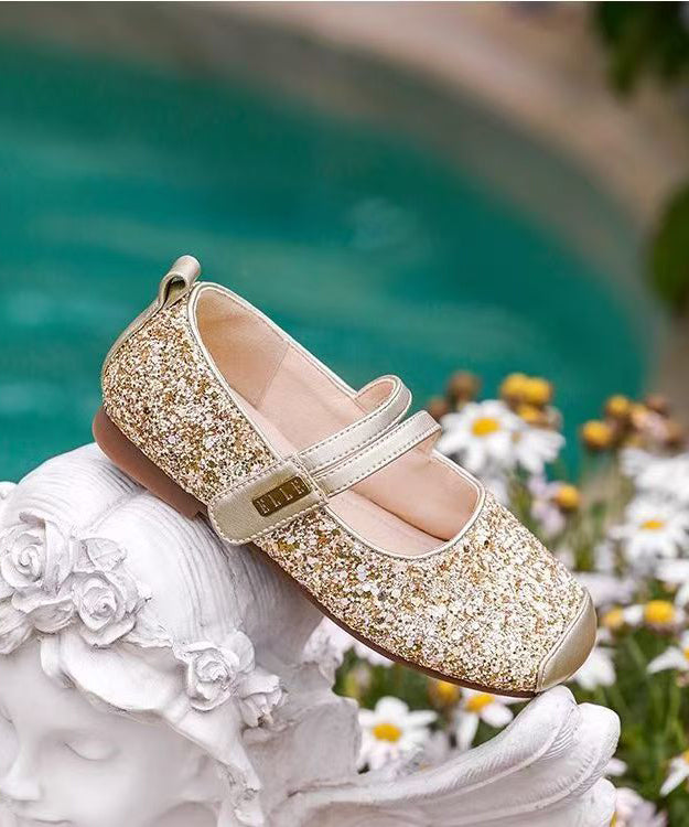Faux Shoes Flat Strap Kids Buckle Leather for Silver