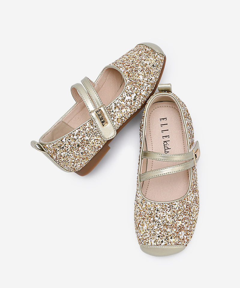 Faux Shoes Flat Strap Kids Buckle Leather for Silver