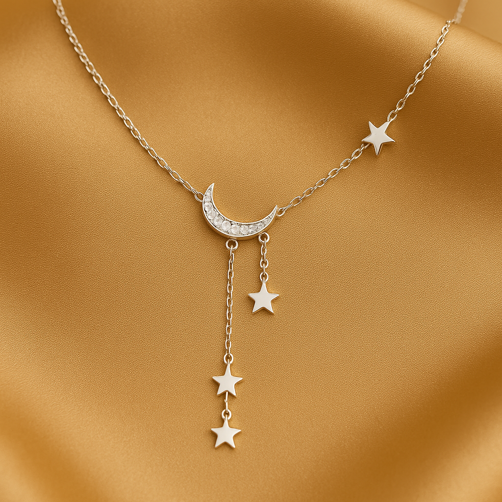Silver Moon & Star Necklace