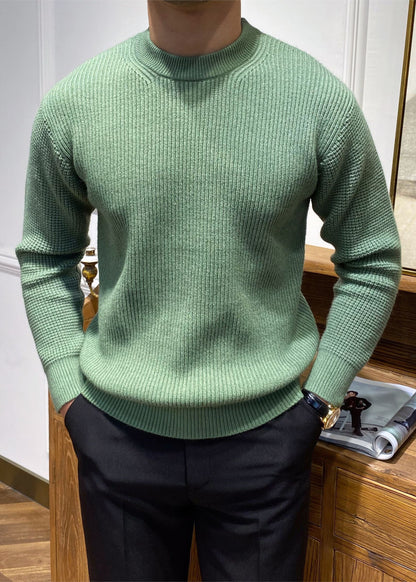 Simple Beige O Neck Knit Sweater Spring Tk004
