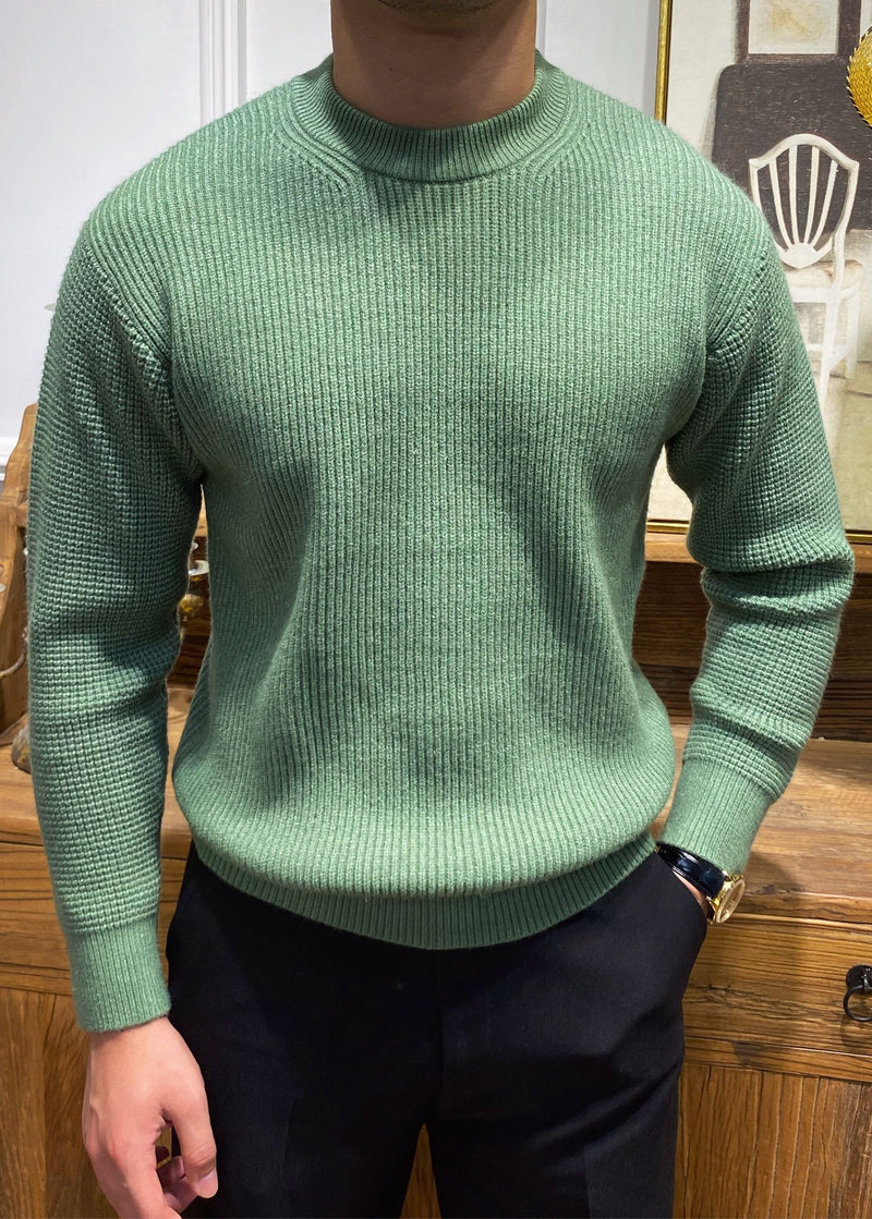 Simple Beige O Neck Knit Sweater Spring Tk004
