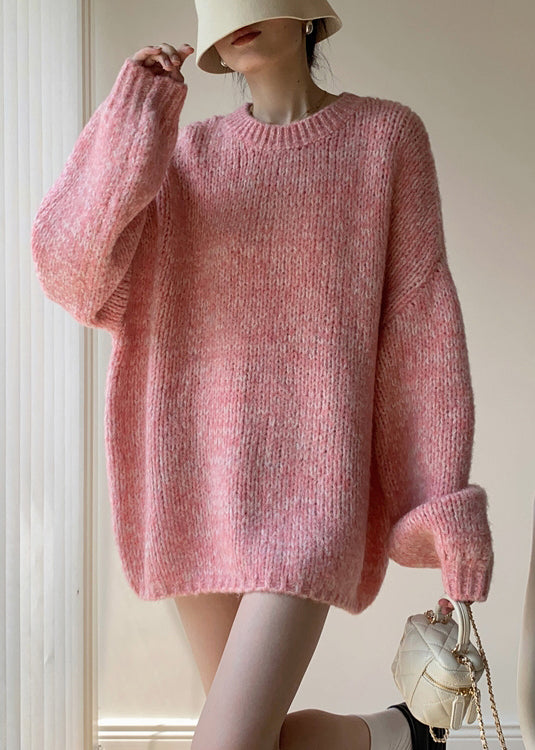 Simple Black O Neck Cozy Knit Sweaters Winter Wy014