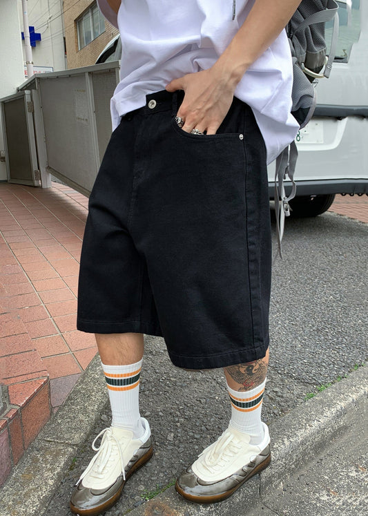 Simple Black Pockets Pants High Waist Summer Yl017