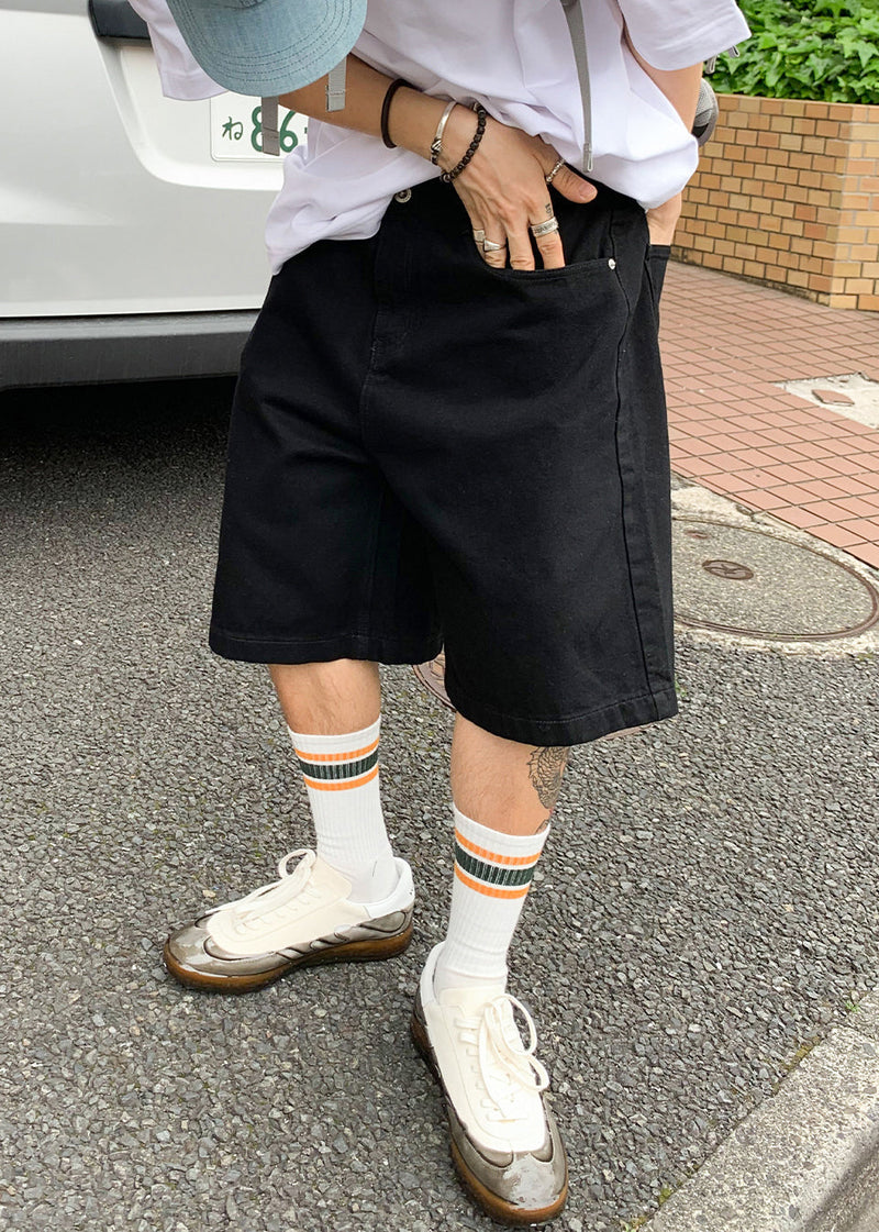 Simple Black Pockets Pants High Waist Summer Yl017
