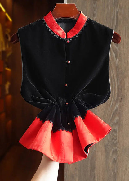Button Silk Velour Waistcoat Fall