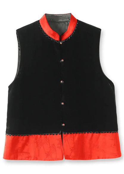 Button Silk Velour Waistcoat Fall