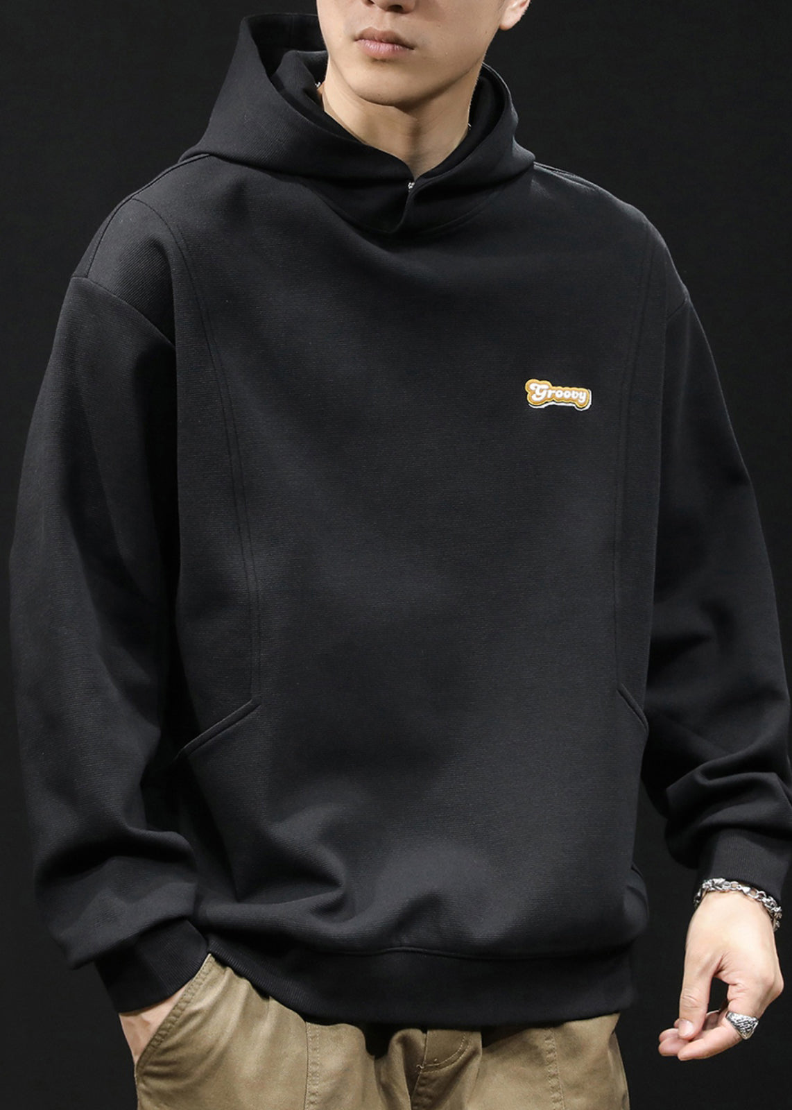 Simple Coffee Hooded Warm Fleece Sweatshirt Winter Rp071