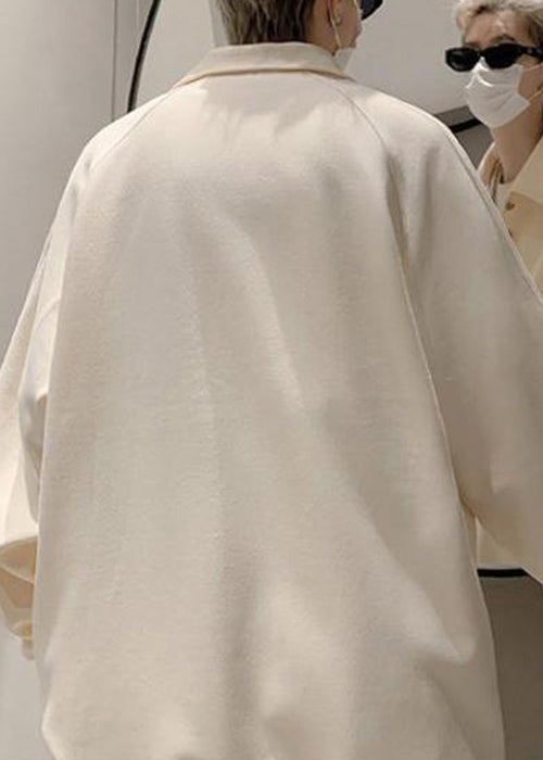 Cotton Button Sweatshirts Spring Simple Grey Tc033 Pan Peter Collar