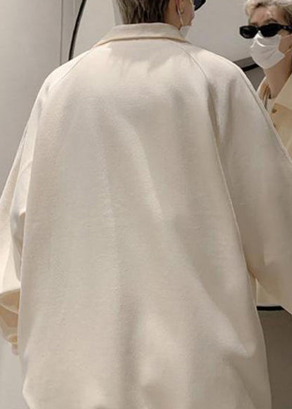 Cotton Button Sweatshirts Spring Simple Grey Tc033 Pan Peter Collar