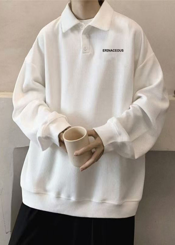 Sweatshirts Tc015 Spring Peter Collar Grey Simple Letter Cotton Pan