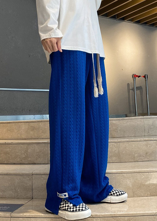 Simple Grey Pockets Side Open Cotton Pants Fall Wa060