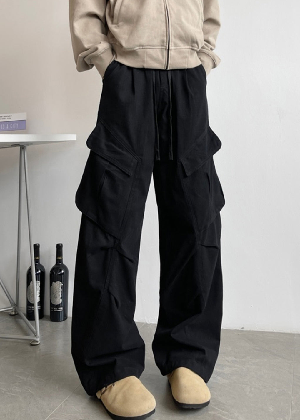Waist Pants Elastic White Lace Pockets Up Cotton Simple
