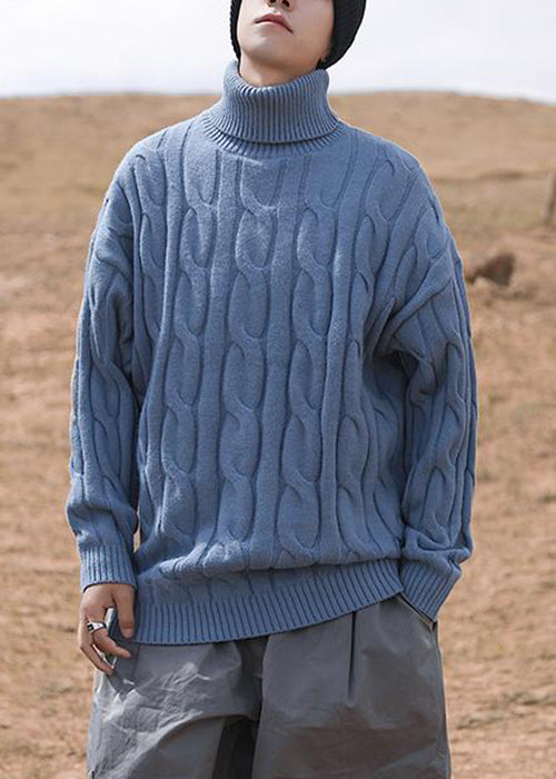 Simple White Turtleneck Knit Sweater Winter Rj047