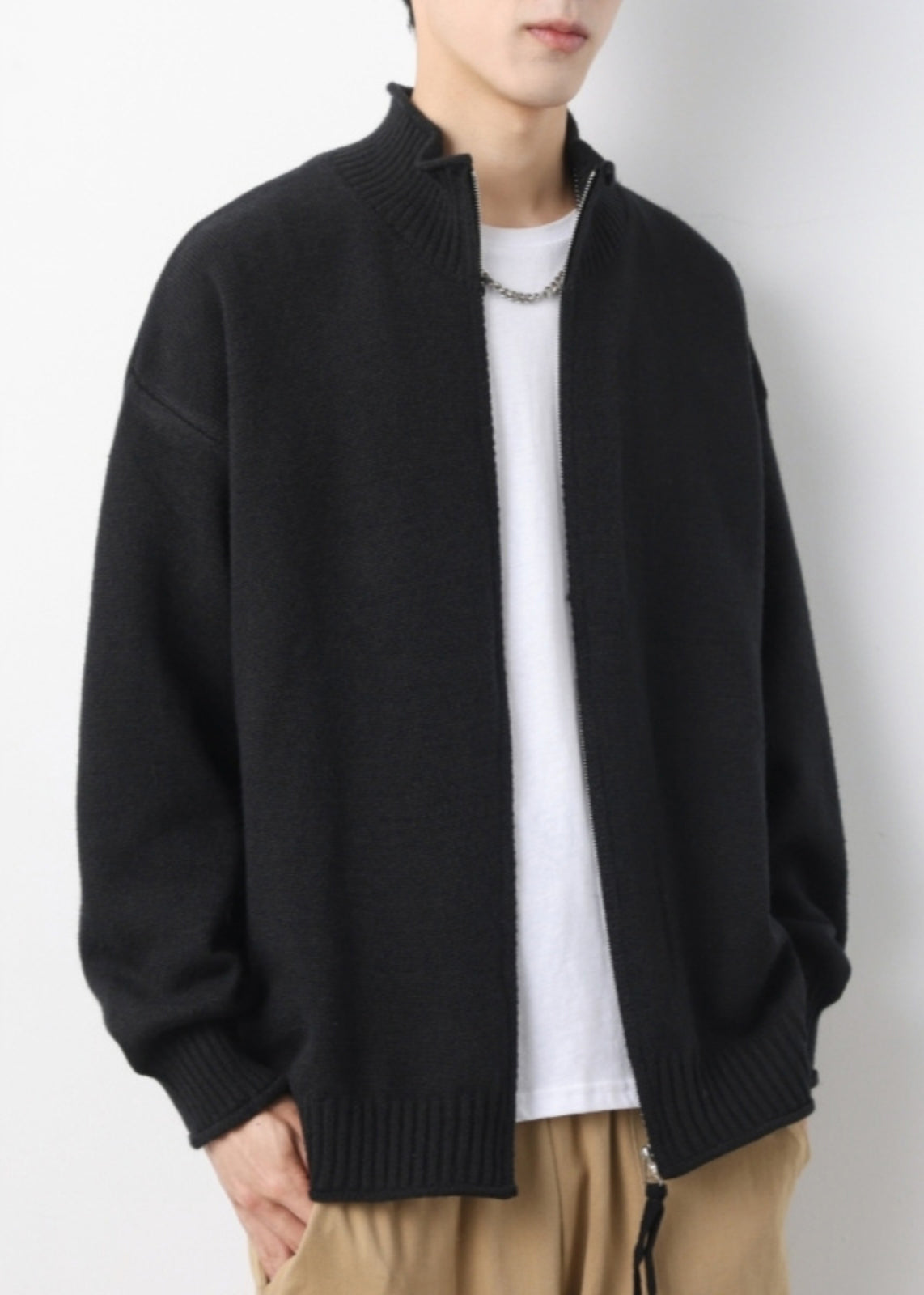 Up Yellow Cardigans Simple Spring Zip Knit