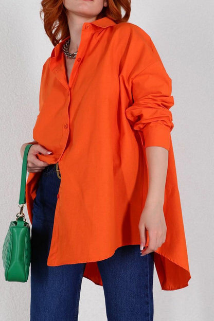 Single-breasted Back Slit Blouse