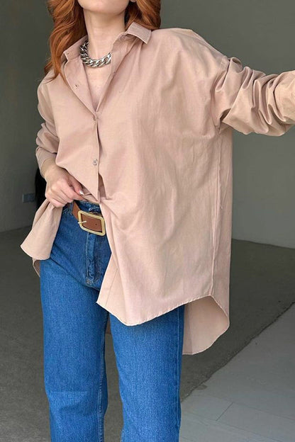 Single-breasted Back Slit Blouse