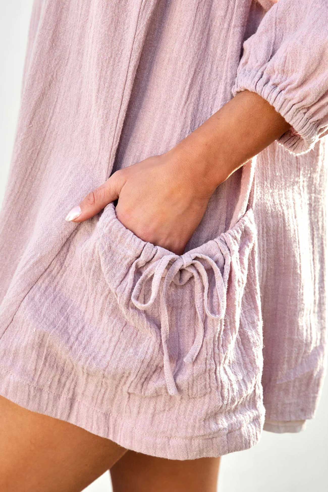 Single-breasted Color Loose Rompers