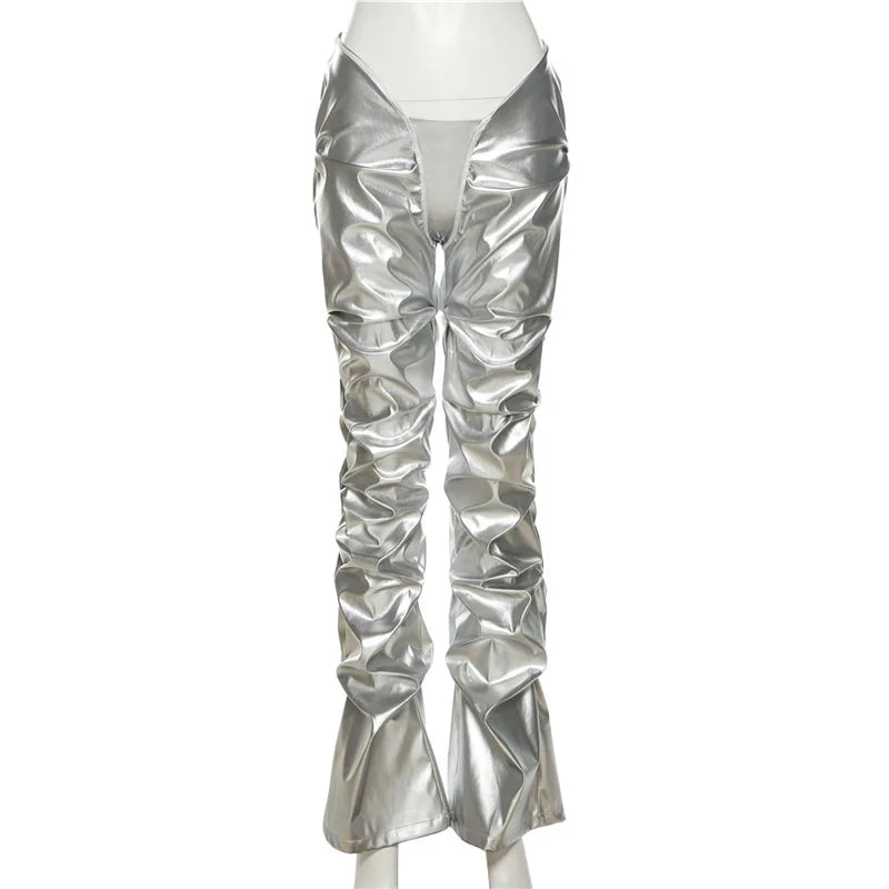 Irregular Shape Folds Low Waist High Street Sweatpants
