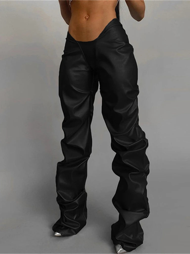 Irregular Shape Folds Low Waist High Street Sweatpants