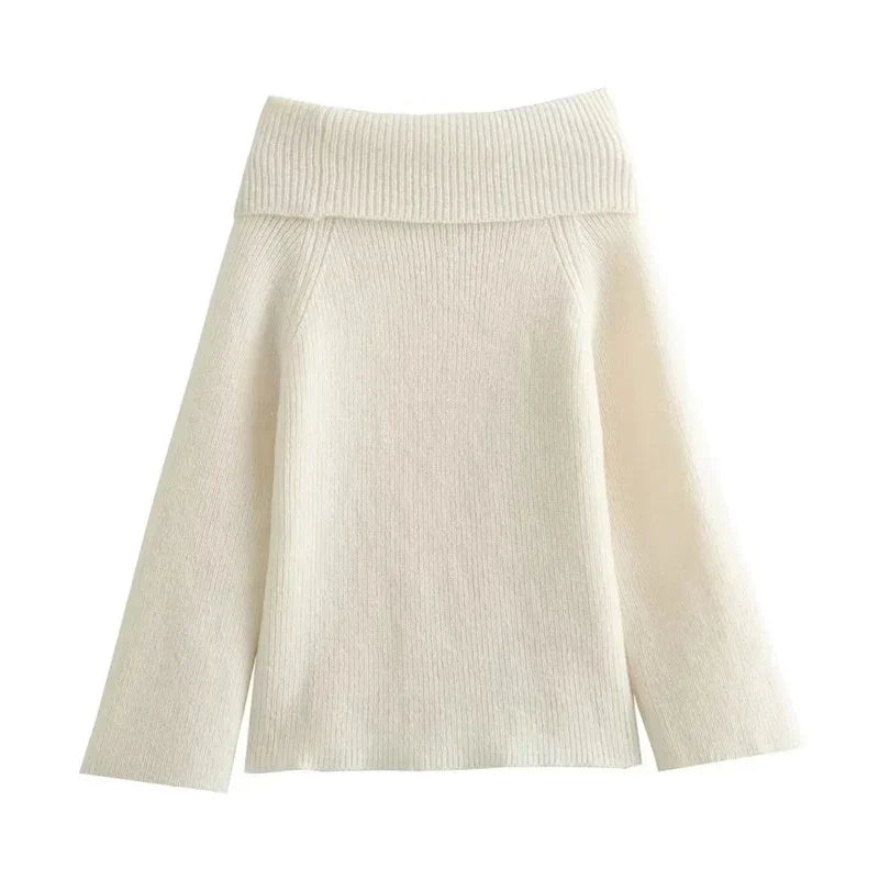 Slash Off Shoulder Long Loose Jumper Sweater