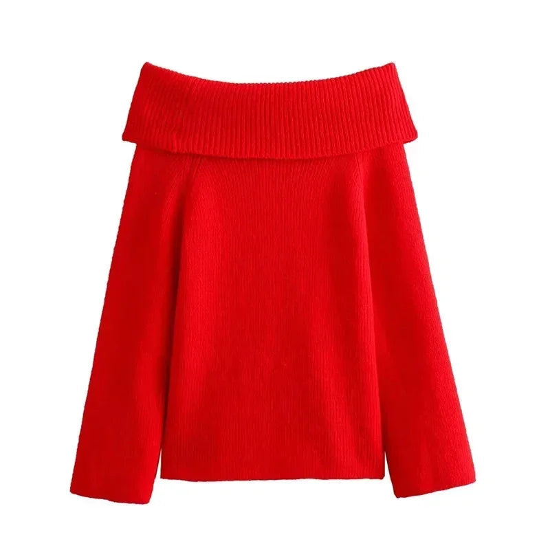 Slash Off Shoulder Long Loose Jumper Sweater