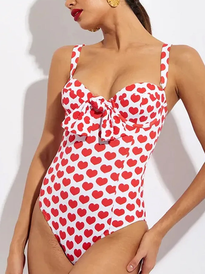 ]sling Lace Up Printed One Piece Swimsuit and Beach Skirt