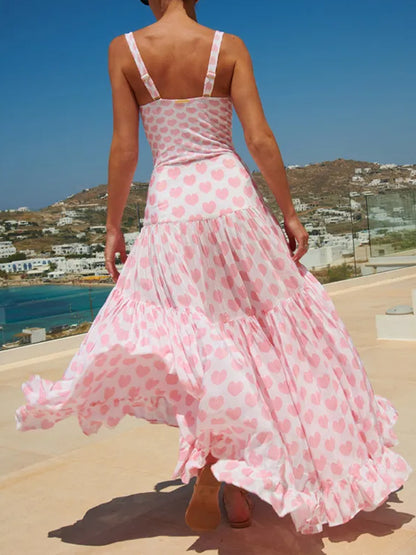 ]sling Lace Up Printed One Piece Swimsuit and Beach Skirt