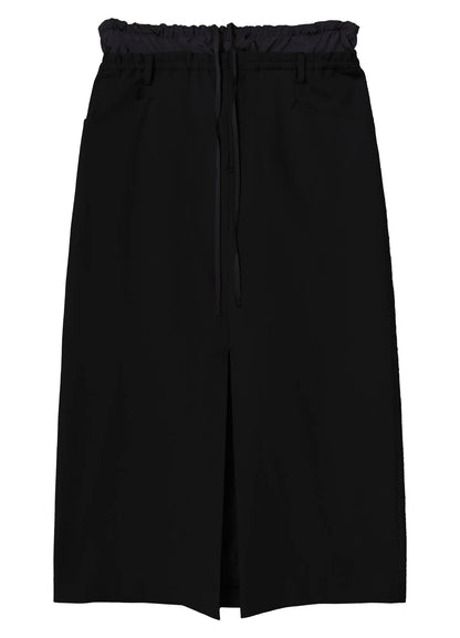 Slit Patchwork Midi Skirt