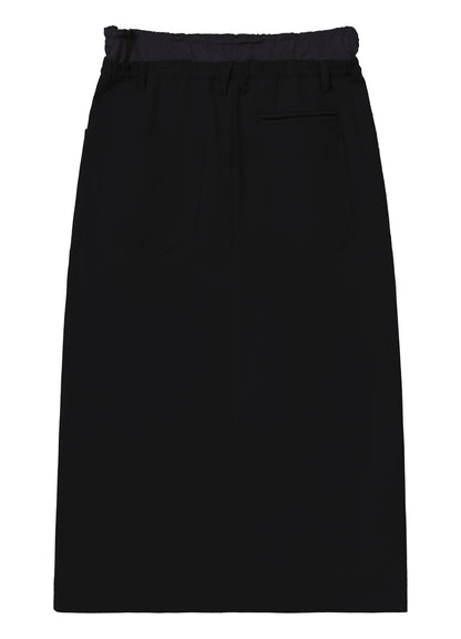 Slit Patchwork Midi Skirt